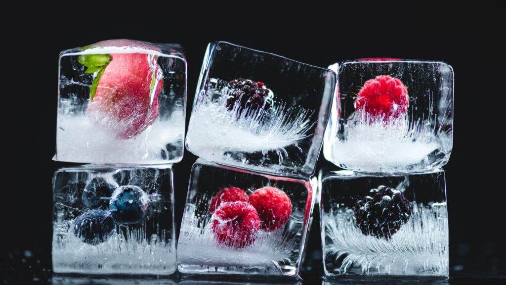glaçons avec fruits